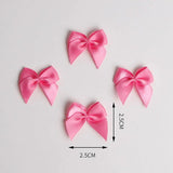 100Pcs 25mm Ribbon Mini Bowknot Appliqued Ornaments DIY Crafts Supplies
