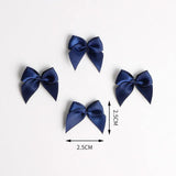 100Pcs 25mm Ribbon Mini Bowknot Appliqued Ornaments DIY Crafts Supplies