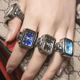 27 Styles Quartz Finger Watch Ring for Women Men Couple Rings Digital Watches