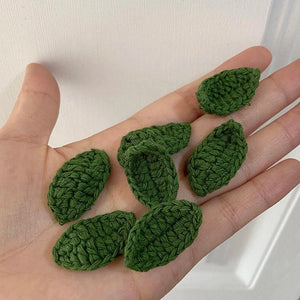 10pcs Green Crochet Flower Patches 3D Floral DIY Decorations