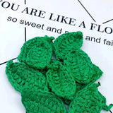 10pcs Green Crochet Flower Patches 3D Floral DIY Decorations