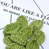 10pcs Green Crochet Flower Patches 3D Floral DIY Decorations