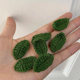10pcs Green Crochet Flower Patches 3D Floral DIY Decorations