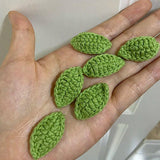 10pcs Green Crochet Flower Patches 3D Floral DIY Decorations