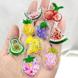 30pcs/lot Fruit Bling Flowing Patches DIY Clip Accessories
