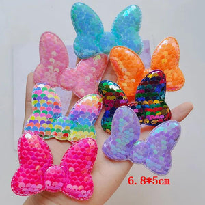 20pcs Sequins Bow Hair Clip Cover DIY Manual Accessories Cake Decoration