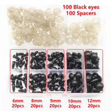 100Pcs 6-14mm Plastic Safety Eyes for DIY Crochet Doll Decoration Plush Toy