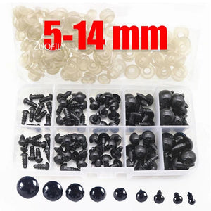 100Pcs 6-14mm Plastic Safety Eyes for DIY Crochet Doll Decoration Plush Toy