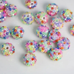 Round Full Diamonds Rhinestone Bubblegum Beads For DIY Jewelry Making
