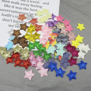 100pcs 25mm Glitter Stars Padded Appliques DIY Craft Supplies