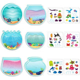 12Pcs Summer Sea Animal Stickers for Kids, Shark Tropical Fish Art