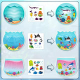 12Pcs Summer Sea Animal Stickers for Kids, Shark Tropical Fish Art