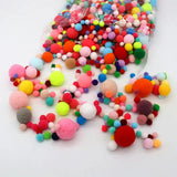 8-30mm Mixed Fluffy Pompoms DIY Craft Kids Toys Wedding Decoration