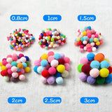 8-30mm Mixed Fluffy Pompoms DIY Craft Kids Toys Wedding Decoration
