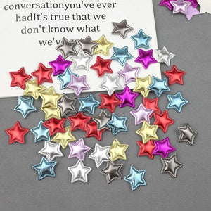 100Pcs 25mm PU Leather Star Patches DIY Craft Hair Accessories