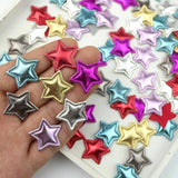 100Pcs 25mm PU Leather Star Patches DIY Craft Hair Accessories