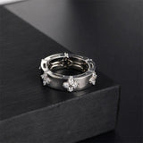 Crystal Flower Clover Charm Ring for Office Lady Party Jewelry Gift