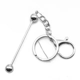 Silver Plated Lobster Clasp KeyRing Keychain Bar Beaded Key Holder