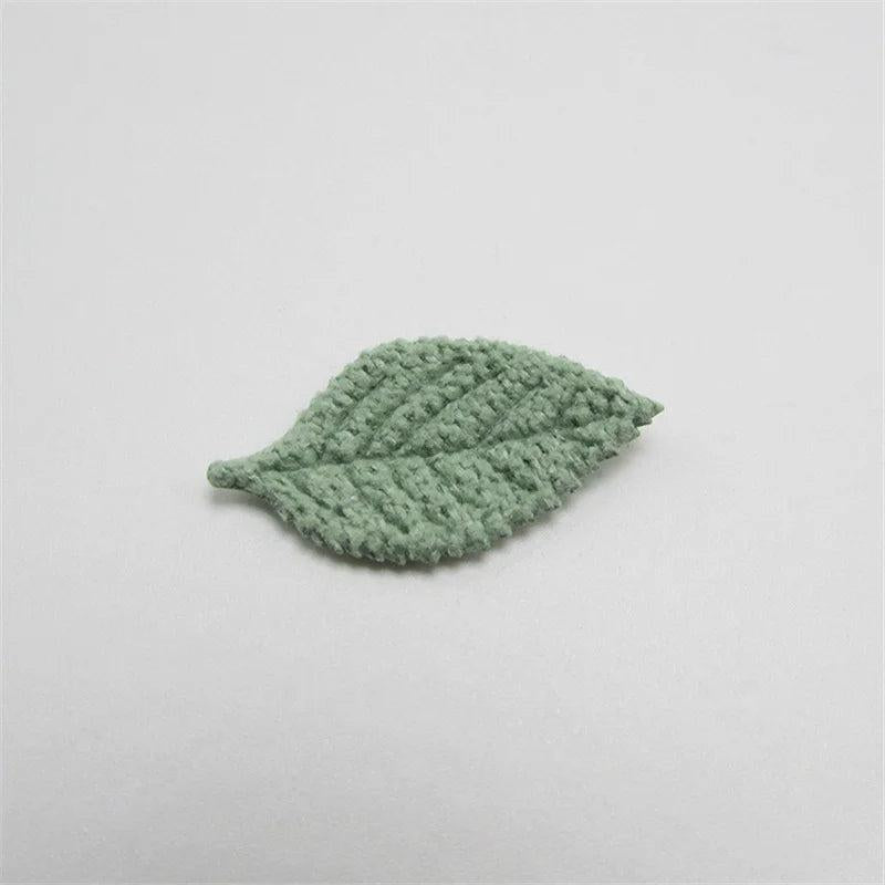 Crochet Fabric Leaves Appliques DIY Craft Supplies Headwear Hair Accessories