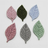 Crochet Fabric Leaves Appliques DIY Craft Supplies Headwear Hair Accessories