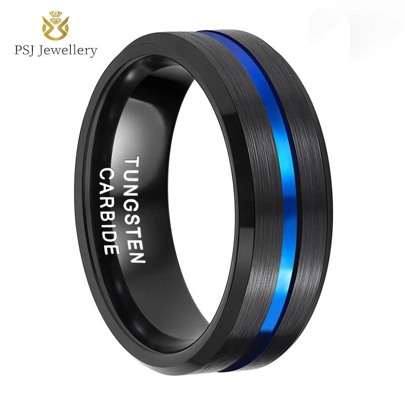 PSJ 8MM Tungsten Rings for Men's Wedding