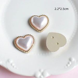 Heart-Shaped Pearl Resin DIY Nail Art Rhinestone Jewelry Making Accessory