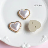 Heart-Shaped Pearl Resin DIY Nail Art Rhinestone Jewelry Making Accessory