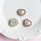 Heart-Shaped Pearl Resin DIY Nail Art Rhinestone Jewelry Making Accessory
