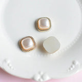 Heart-Shaped Pearl Resin DIY Nail Art Rhinestone Jewelry Making Accessory