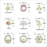 10pcs Pearl Rhinestone Buttons Flatback Flower Brooch DIY Craft Accessories