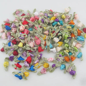30mm Flower Ribbon Rosettes 50Pcs Multicolors DIY Decorative Craft Accessories