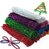 98pcs Glitter Chenille Stems Pipe Cleaners Plush Tinsel Wired Sticks