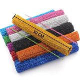 98pcs Glitter Chenille Stems Pipe Cleaners Plush Tinsel Wired Sticks