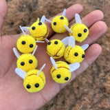 20mm Yellow Bee Plush Balls Wedding Party Decor Fluffy Pompom DIY Toys 10/20pcs