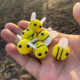 20mm Yellow Bee Plush Balls Wedding Party Decor Fluffy Pompom DIY Toys 10/20pcs