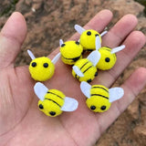 20mm Yellow Bee Plush Balls Wedding Party Decor Fluffy Pompom DIY Toys 10/20pcs