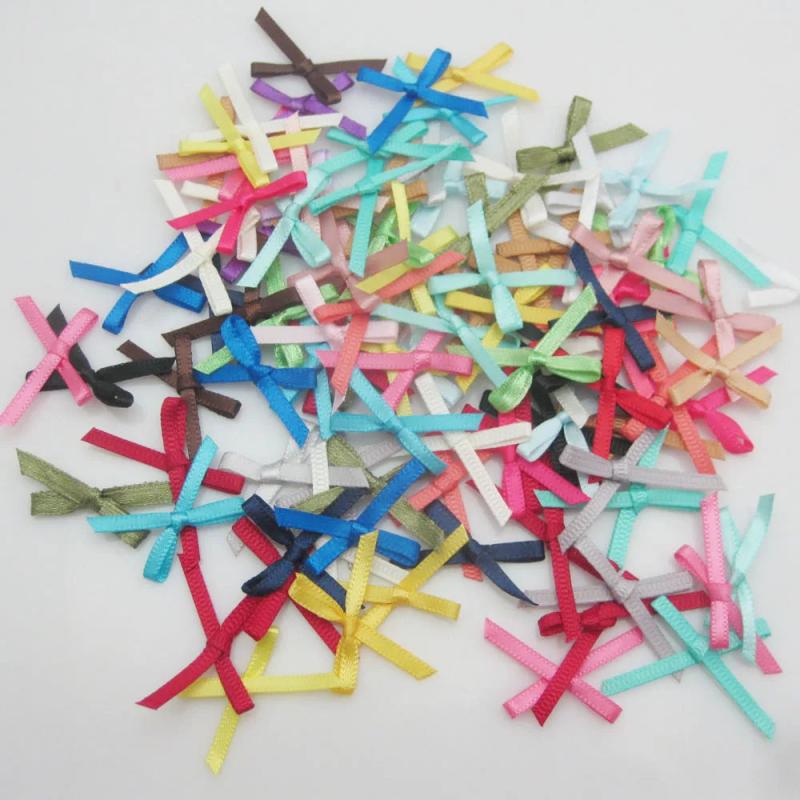 100Pcs 4mm Tiny Ribbon Bows DIY Craft Accessories