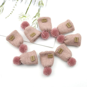 10Pcs Plush Balls Hand Knitting Mini Hats DIY Craft Supplies