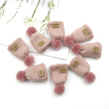 10Pcs Plush Balls Hand Knitting Mini Hats DIY Craft Supplies