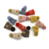 10Pcs Plush Balls Hand Knitting Mini Hats DIY Craft Supplies
