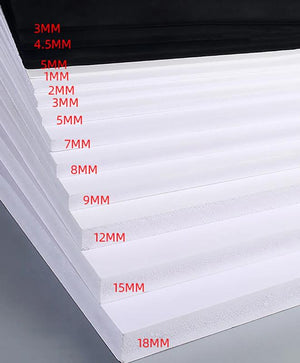 PVC Foam Board Black/White Plastic Model Sheet DIY Model Part Thickness 1-18mm