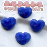 20-30Pcs Colorful Flocking Heart Resin DIY Decoration Accessory