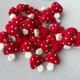 2Pcs Hand-knitted Woolen Red Mushroom Crafts DIY Accessories