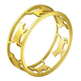 Vintage Gothic Cat Kitten Ring for Women