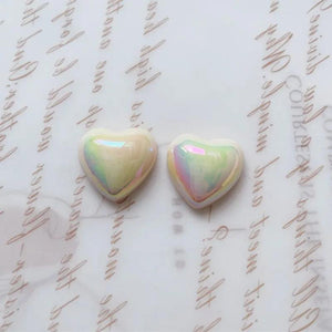 10-20Pcs AB Love Heart Resin Patch Jewelry DIY Phone Cases Wedding Decor