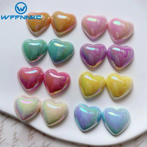 10-20Pcs AB Love Heart Resin Patch Jewelry DIY Phone Cases Wedding Decor