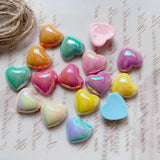 10-20Pcs AB Love Heart Resin Patch Jewelry DIY Phone Cases Wedding Decor