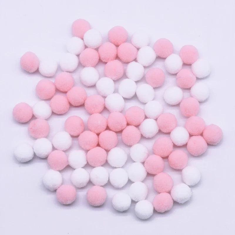 100pcs Multicolor Pompoms Balls for DIY Crafts Soft Plush Furball