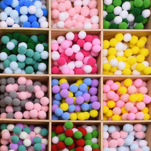 100pcs Multicolor Pompoms Balls for DIY Crafts Soft Plush Furball