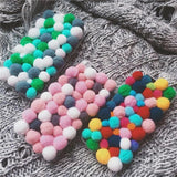 100pcs Multicolor Pompoms Balls for DIY Crafts Soft Plush Furball